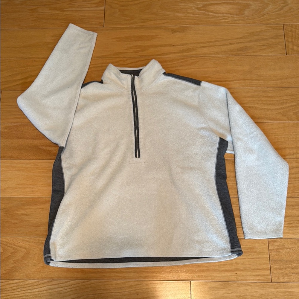 Stylish White and Gray Half-Zip Pullover